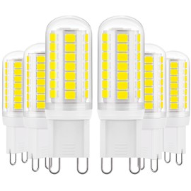 DiCUNO G9 LED Bulb, 4W (40W Equivalent), 5000K Daylight White, 430 Lumens, 120V Bi-pin Ceramic Base, Non-Dimmable, Pack of 6