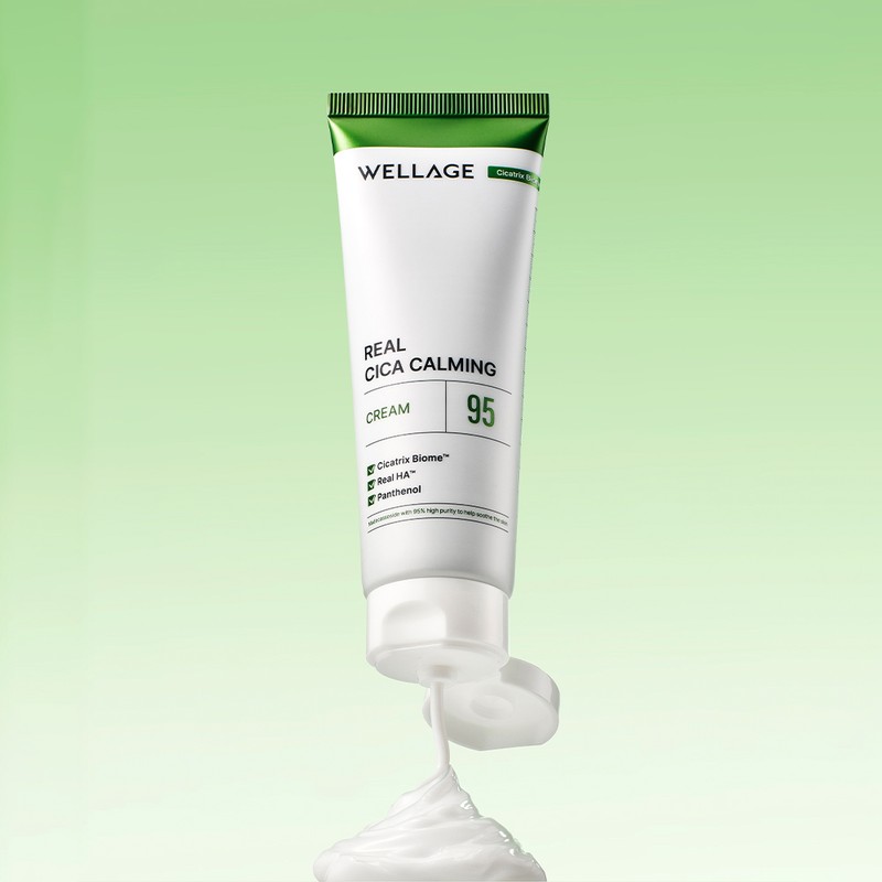 Wellage Real Cica Calming 95 Cream 50ml / Soothing/Moisturizing /