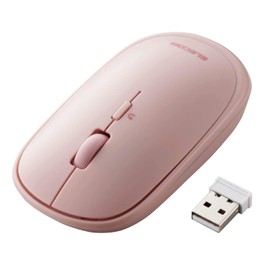 Elecom Slint M-TM10DBPN Wireless Mouse, 2.4Ghz, Slim, Silent, 4 Buttons, Presentation Mode, Case Included, Compatible with Windows and Mac, Pink