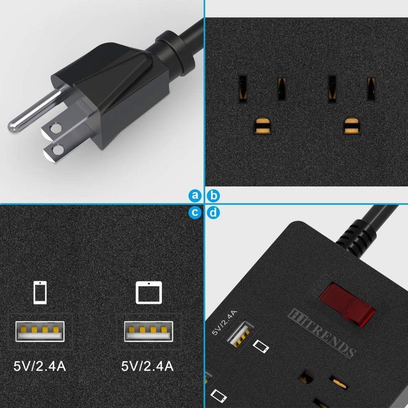 Protector contra sobretensiones de regleta de enchufes con 6 Salidas