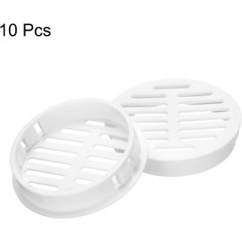 SANTUO 10Pcs Air Vents Circular Flat Soffit Vent 50mm White Plastic Soffit Vent Cover for Bathroom Home, Office, Kitchen, Cabinet, Wardrobe