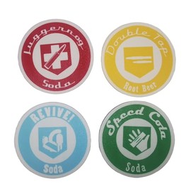 COD Zombies Perk-a-Cola Untersetzer Set, 4 Stück, Sammleredition mit Juggernog, Double Tap, Quick Revive, Speed Cola