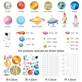 Celestia Glow in The Dark Stars, Gold Star Stickers, Glow in The Dark Stickers for Ceiling, Glow in The Dark Planets, Star Wall Stickers, Kids Wall Stickers for Bedrooms, Nursery, Living Room