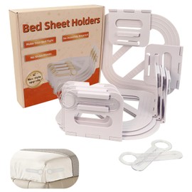 Bed Sheet Holder Collapsible Suitable for Mattresses Over 3.94 Inches Collapsible Sheet Holders for Corners Keeps Sheets Tight & Wrinkle-Free Easy to Install Durable & Sturdy-White