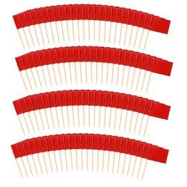100 Pack Toothpick Flags, Blank Toothpick Flags, Food Label Sticks for Parties, Buffets, Cupcake Toppers, Cheese Labels, Charcuterie Boards, and Cocktail Picks, Red