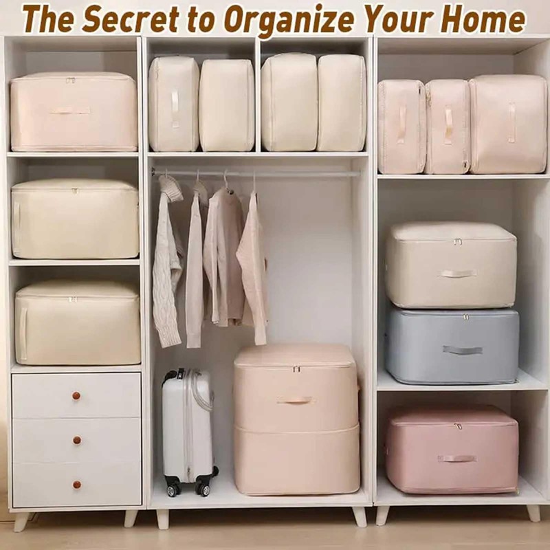 Ultra Space Saving Self Compression Organizer,Dustproof And Moisture-Proof Compression Storage