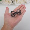 Kercisbeauty Hollow Out Bowtie Black Rhinestones Beads Hair Barrettes for