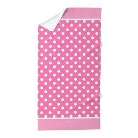 CafePress Pink Polka Dots with Trim Pattern Background Desig 30"x60" Absorbent, Soft Beach Towel