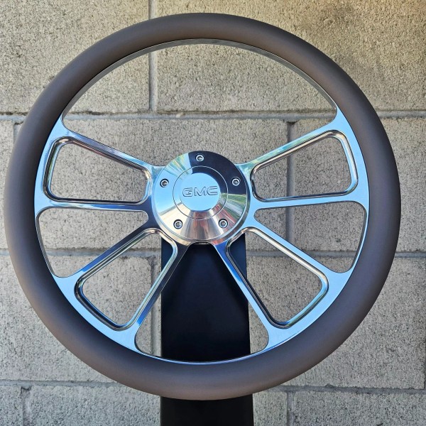 Forever Sharp 14" Billet 4 Spoke Steering Wheel w/ Grey