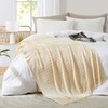 Counfeisly White Shell Motifs Acrylic Knitted Throw Blanket, Soft Lightweight