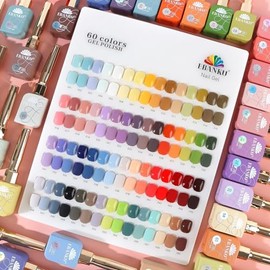 EBANKU Juego de esmaltes de uñas de gel de 60 colores, del mismo color, mismo color, kit de esmalte de gel para remojar, arte de uñas, salón de manicu