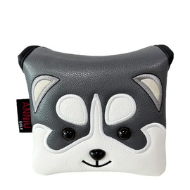 Putter Cover Headcover Odyssey 2 Ball Mallet Pin Magnetic Fit Scotty Cameron Odyssey Akita Dog Husky Cat Koala Shark Spider (Square Dog for Mallet)