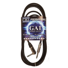 CBI GA1 1/4" to 1/4" Right Angle Guitar Instrument Cable, 25 Feet