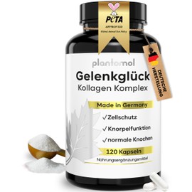 plantomol 10-fold complex joint happiness - high-dose collagen capsules with hyaluronic acid + vitamin C for cartilage building - joint capsules - high-dose collagen capsules - 2 month supply