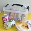 Ortodayes 4 Packs Plastic Box with Lid, Plastic Storage Bin,