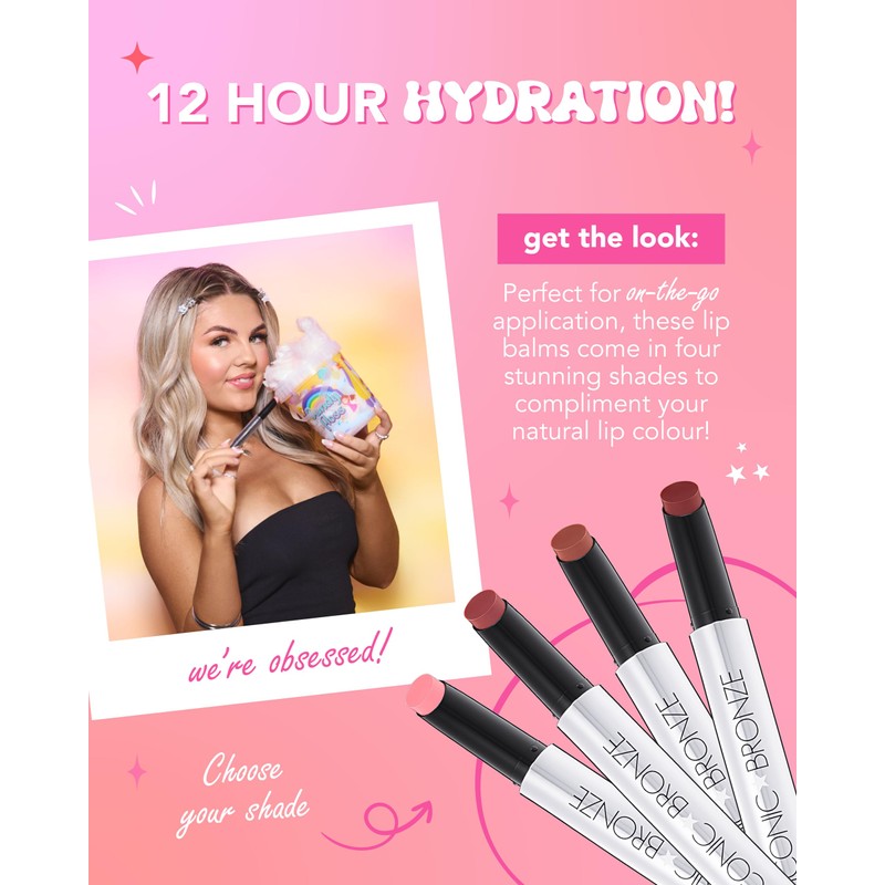 Iconic Bronze Lip Balms, Deep Hydration, Moisturising For 12 Hours,