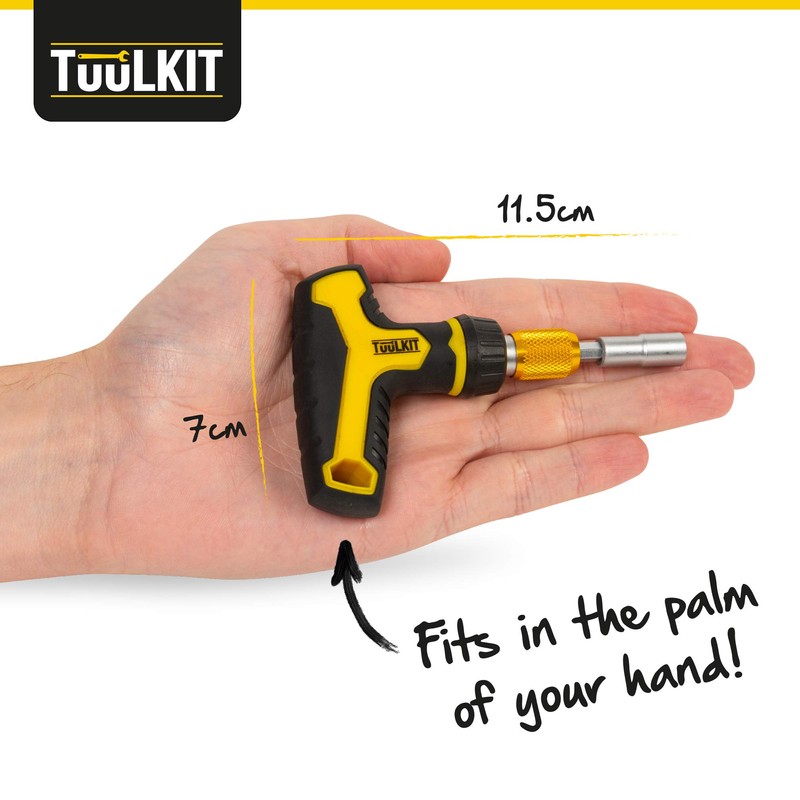 Tuulkit 18 Piece Ratchet T-Handle Screwdriver Set, Portable Tool Kit