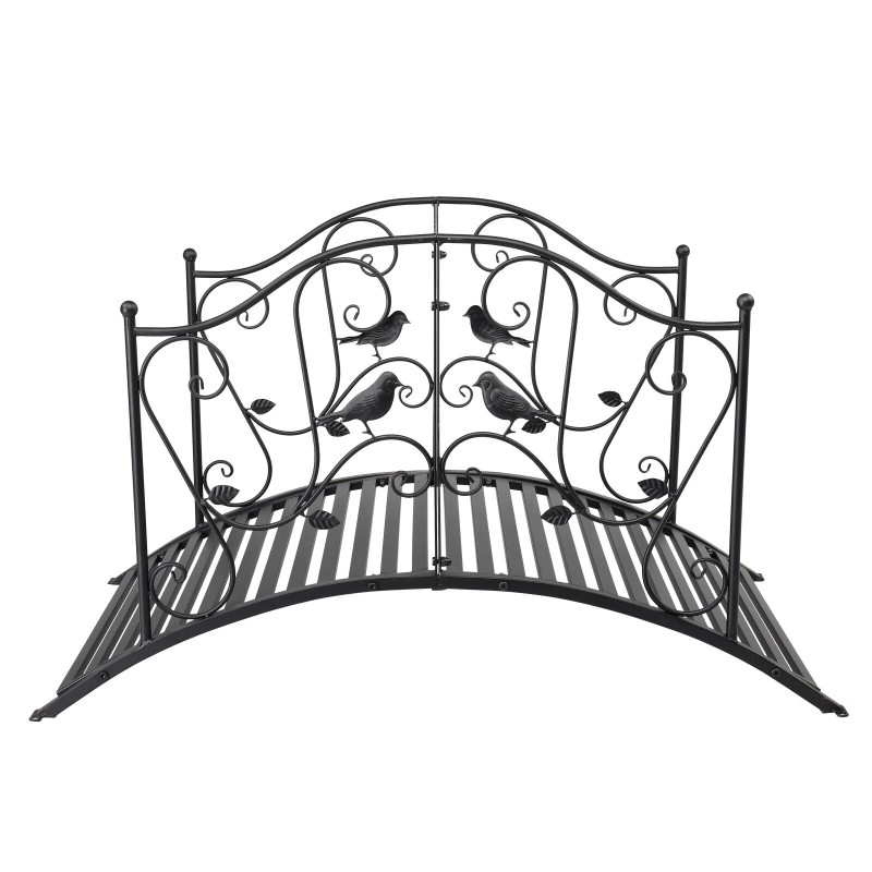 Unbranded 119*67*71cm Courtyard Bird Pattern Arched Handrail Courtyard Iron Bridge