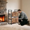 VEVOR Indoor Firewood Rack, 1.3 ft 2-Tier Firewood Holder with