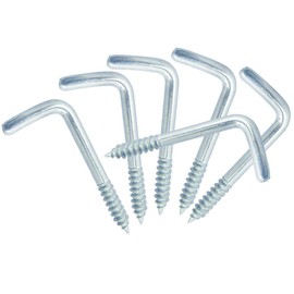 Shells 50PCS Silver Color Carbon Steel Metal Right-Angle Hooks 7 Shape Screw Hooks Self-Tapping Screws Hooks L Shape Hooks 34 X15mm