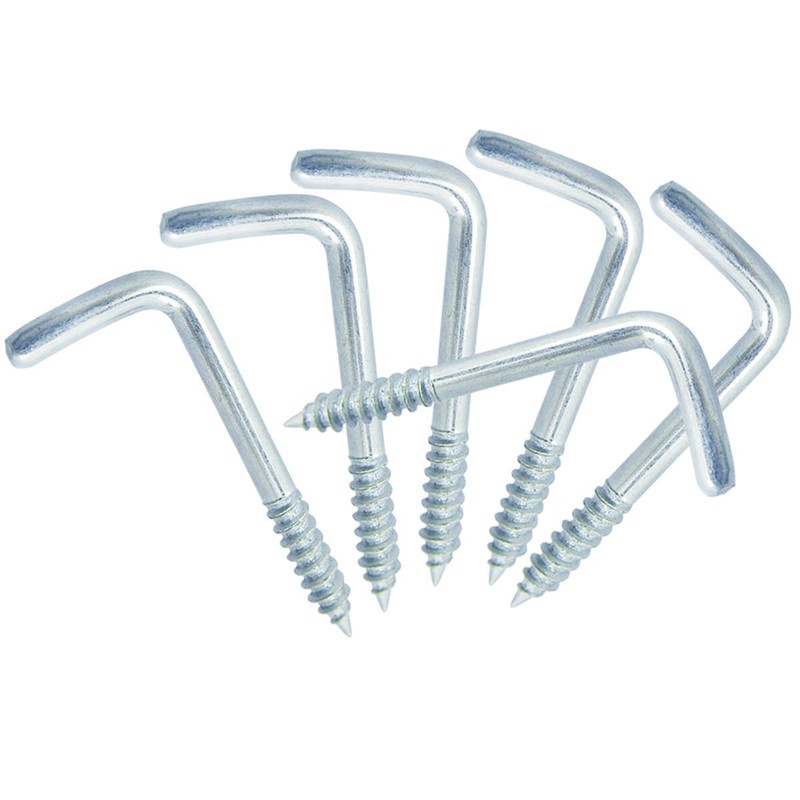 Shells 50PCS Silver Color Carbon Steel Metal Right-Angle Hooks 7