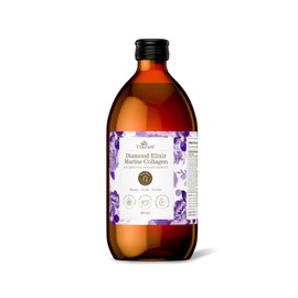 Diamond Elixir 10,000mg Hydrolysed Marine Collagen Protein Peptides (Type I & III), Hyaluronic Acid, Biotin, Silica and Vitamin C, for Fine Lines and wrinkles, Joints & Hair, Sugar Free, 500ml
