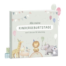 Mintkind Children's Sage Photo Album - Memory Book Children's Birthday with Filling Pages - Memory Album 1 to 12 Years - Birth Gift for Boys & Girls