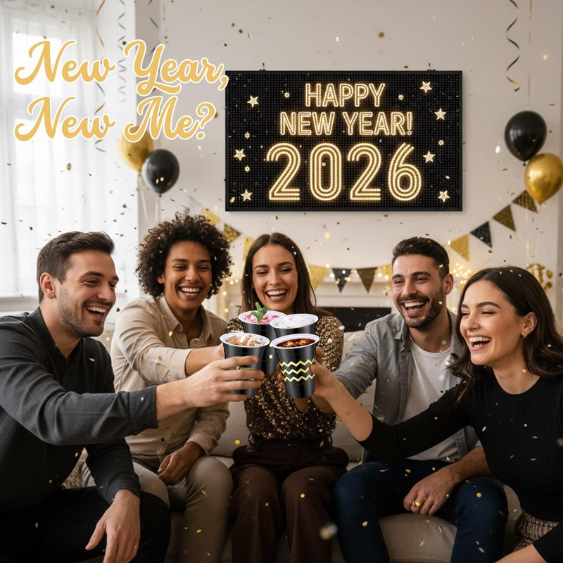 60 Pcs Happy New Year Plastic Cups Bulk 16 oz