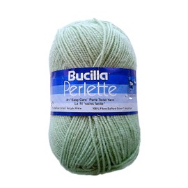 Light Mint Green - Bucilla Perlette. An easy care pearl twist yarn
