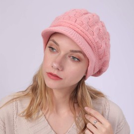 YAMEE Women's Winter Knitted Beanie Hat Women's Wool Hat Warm Beret Hat Ribbed Cap Women's Winter Hats, M9002*PK