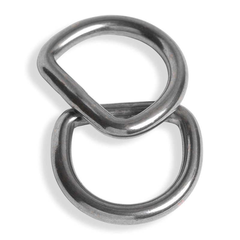 HEAVYTOOL D-Rings 40 mm x 6 mm Welded Stainless Steel