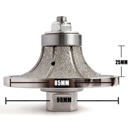 YDROWN B25 Diamond Router Bit Half Bullnose Vacuum Brazed Wheel with 5/8-11 Thread for Stone Granite Marble Concrete Quartz Counter top Edge Floor Tile Edge Repair refinsihing (B25)
