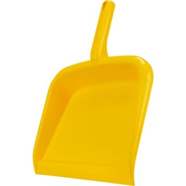 Sparta Large Handheld Dustpan with Hanging Hole, Heavy-Duty Plastic Dustpan with Wide Lip for Countertops and Surfaces, Plastic, 10 Inches, Yellow