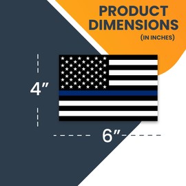 Magnet Me Up Thin Blue Line and Thin Blue Line American Flag Car Magnet Magnet Decal, 4x6 Inches, 2 Pk, Red, White, Blue, Heavy Duty for Car Truck SUV, in Support of Police and Law Enforcement Officer
