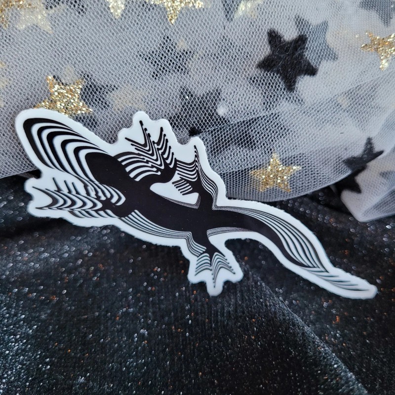 MoonlightJadeArt BLACK & White LIZARD Psychedelic Atomic Lizards Reptile Reptiles