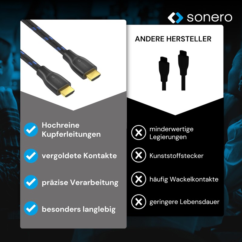 sonero Premium High Speed HDMI Cable with Ethernet 2.00 m