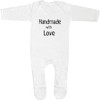 Azeeda 6-12 Month 'Handmade with Love' Baby Romper Jumpsuit/Sleep Suit