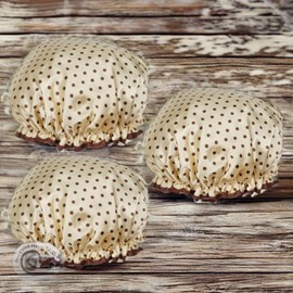 Three Sun Perm Roll Perm Brush Waterproof Double Shower Hair Cap 6 Gold Dots / 쓰리썬 파마롤 파마용브러시 방수 이중 샤워 헤어캡 6개 골드도트