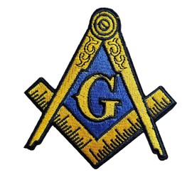 Freemason Flag Masonic Square and Compass Mason Embroidered Iron On Patch Badge for Backpacks Hats Bags Jeans Jacket