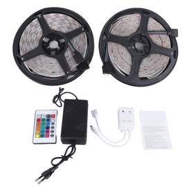 12V 5050 RGB LED Strip Light 2835 Colorful 60 Light LED Outdoor Light Bar Set 5m Waterproof 12V2835 54 Lamp RGB 24 Key Bluetooth Dual Head 3A  Power Supply