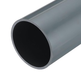 sourcing map 3.5 Inch PVC Rigid Tube Round Pipe Hardware Tubing 81.2mm ID 89mm OD 35cm/14 Length Light Grey High Impact for Water Pipe, Cable Sleeve