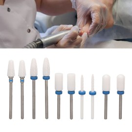 10 Piece Ceramic Nail Cutter Bit Set Manicure Drill Bits Professional Nail Cutter Attachments for Acrylic Nails, Manicure, Drill Bits and Nail File