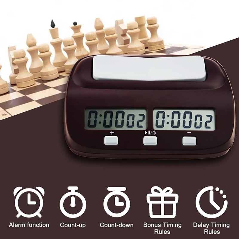 Chess Clock Timer, Electronic Digital Chess Timer with Countdown, 3-in-1