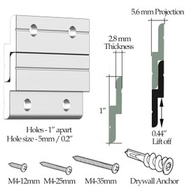Z Clips 41" 2 Pack - French Cleat Picture Hanger Heavy Duty - Wall Mirror Mounting Bracket - Flush Mount Hanging Kit for Shelf, Painting, Frames, Cabinet, Soundbar, Whiteboard or Headboard - 200 lb