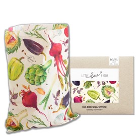 little bee fresh Organic Beeswax Cloth Large Bag 25 x 32 cm from Germany - Keeps Food Natural, Beautiful and Plastic-Free Fresh! Handmade from Organic Raw Materials (Vegetable Bag)