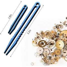 Canku 2pcs Mini Tweezers Titanium Portable Titanium Alloy EDC Tweezers Survival Camping Outdoor Travel Mini Tool(Double Blue)) …