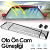 Promosyonca Araba Ön Cam Güneşliği, 130x65 cm, Gümüş, Vantuzlu