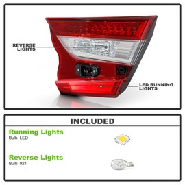 ACANII - For 2018-2022 Honda Accord LX | EX-L | Sport Inner Tail Light Brake Lamp Replacement Right Passenger Side