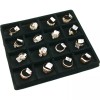 FindingKing 16 Slot Jewelry Coin Black Showcase Display Tray Insert