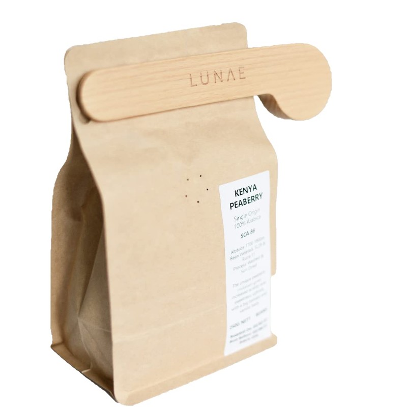 Lunae Coffee Clip Scoop, Solid Beech Wood, Bean Measuring Spoon,